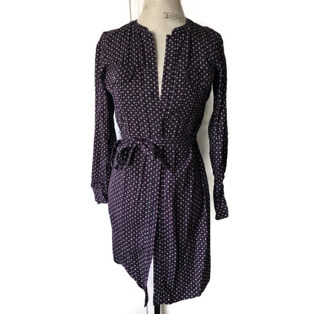 Banana Republic Diamond Navy Button Down Dress